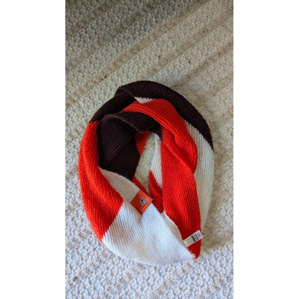 NFL CLEVELAND BROWNS MENS WOMENS INFINITY KNIT SCARF ORANGE